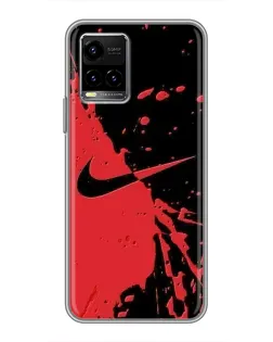 Чохол для Vivo Y33s з картинкою «Червоні бризки Nike»