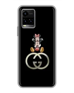 Чехол для Vivo Y33s с картинкой «Минни Маус на лого»