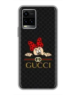 Чехол для Vivo Y33s с картинкой «Минни Маус Gucci — черный»