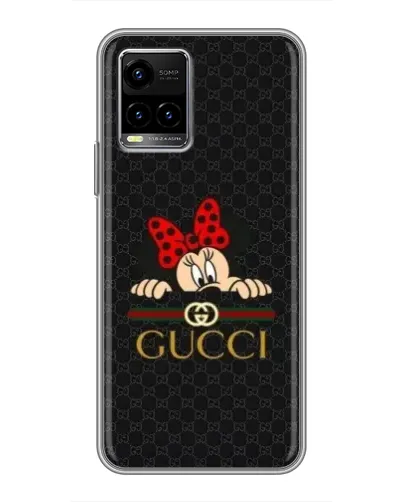 Чехол для Vivo Y33s с картинкой «Минни Маус Gucci — черный»