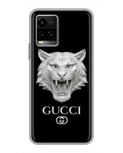 Чохол для Vivo Y33s з картинкою «Gucci — срібний лев»