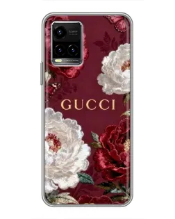 Чохол для Vivo Y33s з картинкою «Gucci — бордові троянди»