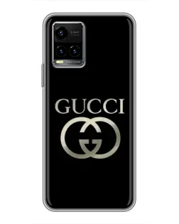Чохол для Vivo Y33s з картинкою «Gucci — золото на чорному»