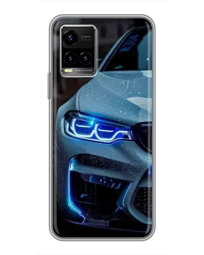 Чехол для Vivo Y33s с картинкой «Взгляд BMW с синими фарами» Чехол для Vivo Y33s с картинкой «Взгляд BMW с синими фарами»