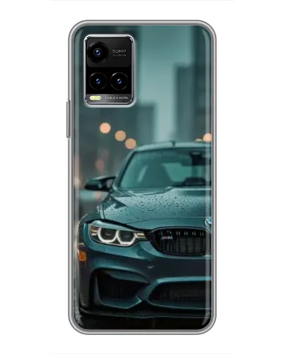 Чехол для Vivo Y33s с картинкой «BMW в огнях города» Чехол для Vivo Y33s с картинкой «BMW в огнях города»