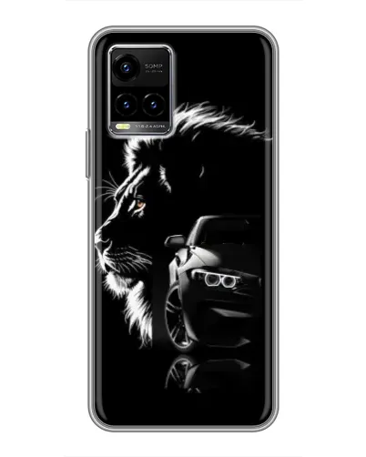 Чехол для Vivo Y33s с картинкой «BMW и лев» Чехол для Vivo Y33s с картинкой «BMW и лев»