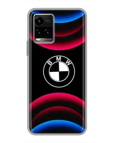 Чехол для Vivo Y33s с картинкой «Логотип BMW и неоновые дуги» Чехол для Vivo Y33s с картинкой «Логотип BMW и неоновые дуги»
