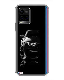Чехол для Vivo Y33s с картинкой «Силуэт BMW в темноте»