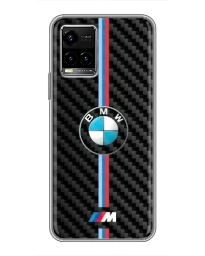 Чехол для Vivo Y33s с картинкой «Эмблема BMW и карбон» Чехол для Vivo Y33s с картинкой «Эмблема BMW и карбон»