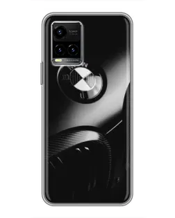 Чехол для Vivo Y33s с картинкой «Эмблема BMW — макро»