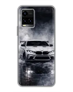 Чехол для Vivo Y33s с картинкой «BMW сквозь туман»