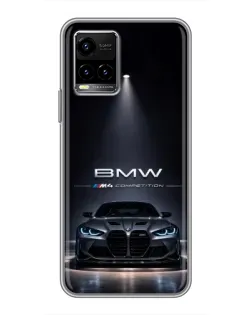 Чохол для Vivo Y33s з картинкою «BMW крізь нічне місто»