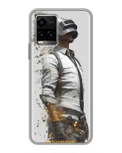 Чехол для Vivo Y33s с картинкой «PUBG — боец в пыли»