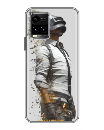 Чехол для Vivo Y33s с картинкой «PUBG — боец в пыли»