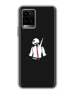 Чехол для Vivo Y33s с картинкой «PUBG — силуэт воина»