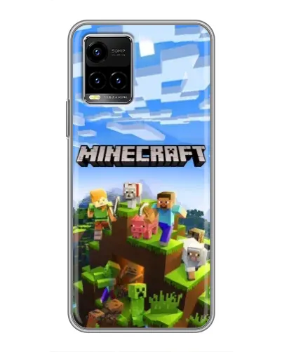 Чехол для Vivo Y33s с картинкой «Minecraft классический мир»
