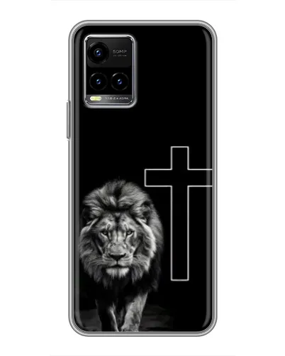 Чехол для Vivo Y33s с картинкой «Лев и Крест»