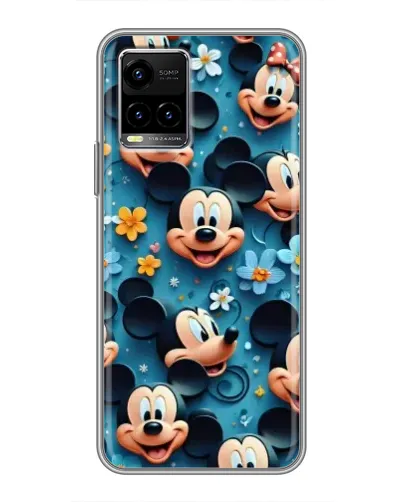 Чехол для Vivo Y33s с картинкой «Паттерн Микки и Минни» Чехол для Vivo Y33s с картинкой «Паттерн Микки и Минни»