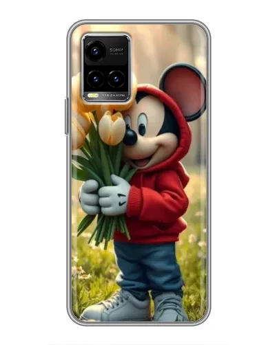 Чехол для Vivo Y33s с картинкой «Микки с тюльпанами» Чехол для Vivo Y33s с картинкой «Микки с тюльпанами»