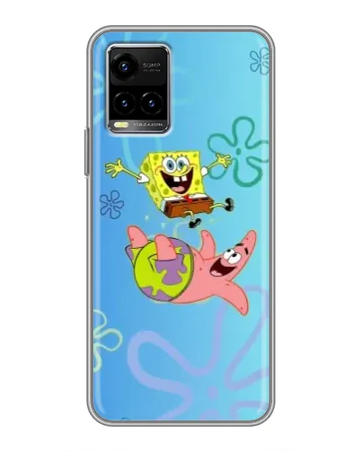 Чехол для Vivo Y33s с картинкой «Спанч Боб и Патрик»