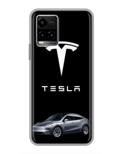 Чехол для Vivo Y33s с картинкой «Tesla Model Y»
