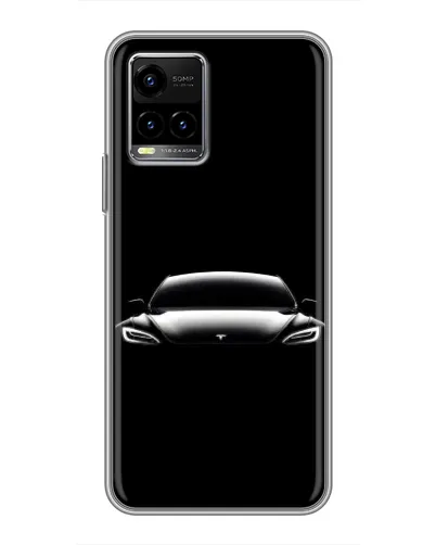Чехол для Vivo Y33s с картинкой «Фары Tesla Night»
