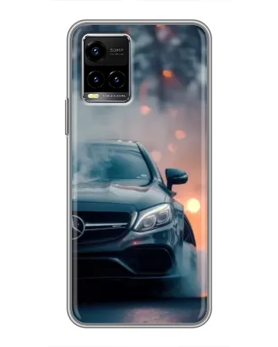Чехол для Vivo Y33s с картинкой «Mercedes — ночной город»