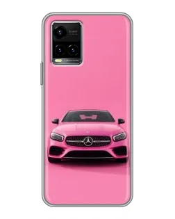 Чехол для Vivo Y33s с картинкой «Розовый Mercedes AMG»