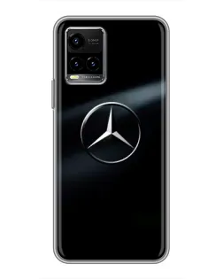 Чехол для Vivo Y33s с картинкой «Mercedes на металле»