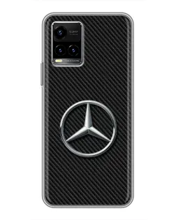 Чехол для Vivo Y33s с картинкой «Карбоновый Mercedes стиль»