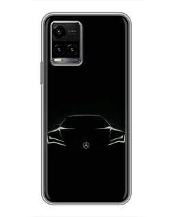 Чехол для Vivo Y33s с картинкой «Mercedes — силуэт авто»