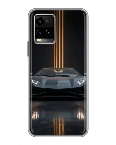 Чохол для Vivo Y33s з картинкою «Lamborghini золоті лінії»