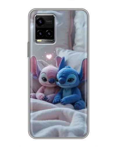 Чехол для Vivo Y33s с картинкой «Плюшевые Стич Ангел»