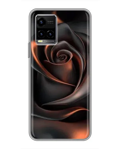 Чехол для Vivo Y33s с картинкой «Шелковая черная роза»