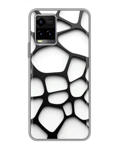 Чехол для Vivo Y33s с картинкой «Белая объемная сетка»