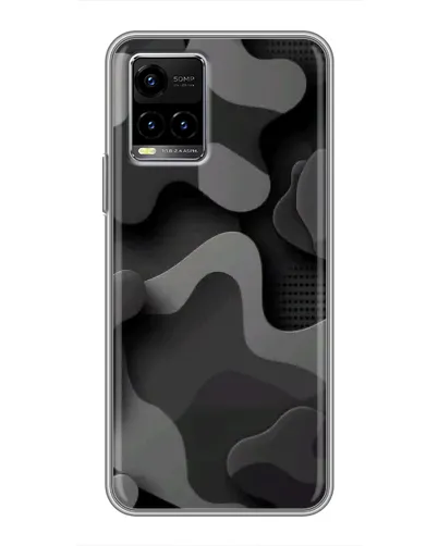 Чехол для Vivo Y33s с картинкой «Темный абстрактный камуфляж»