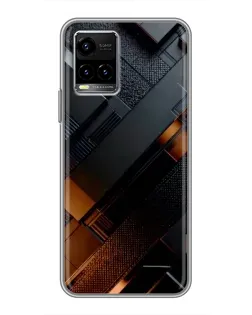 Чехол для Vivo Y33s с картинкой «Черные геометрические блоки»