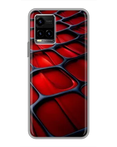 Чехол для Vivo Y33s с картинкой «Красная глянцевая сетка»