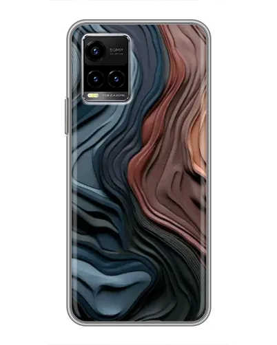Чехол для Vivo Y33s с картинкой «Цветные волны каньона»