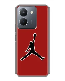 Чехол для Vivo Y36 с картинкой «Jordan Red Back»