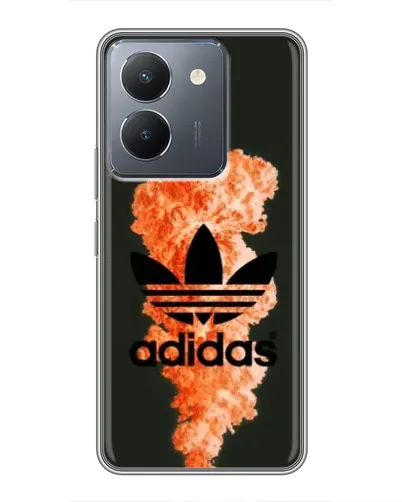 Чехол для Vivo Y36 с картинкой «Оранжевый дым Adidas»
