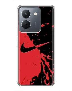 Чохол для Vivo Y36 з картинкою «Червоні бризки Nike» Чохол для Vivo Y36 з картинкою «Червоні бризки Nike»