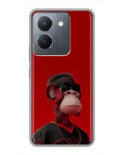 Чохол для Vivo Y36 з картинкою «Bored Ape в червоному»