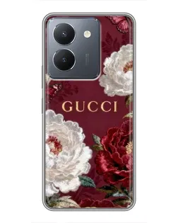 Чохол для Vivo Y36 з картинкою «Gucci — бордові троянди»