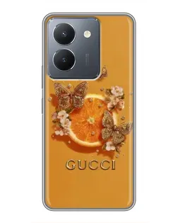 Чохол для Vivo Y36 з картинкою «Gucci — золоті метелики»