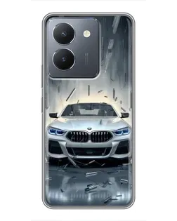Чехол для Vivo Y36 с картинкой «BMW в свете фар»