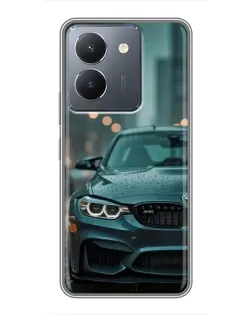 Чехол для Vivo Y36 с картинкой «BMW в огнях города»