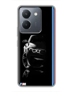 Чехол для Vivo Y36 с картинкой «Силуэт BMW в темноте»