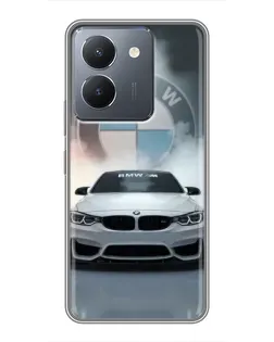 Чехол для Vivo Y36 с картинкой «BMW в белом дыму»