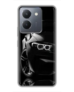 Чехол для Vivo Y36 с картинкой «Черная BMW — профиль»